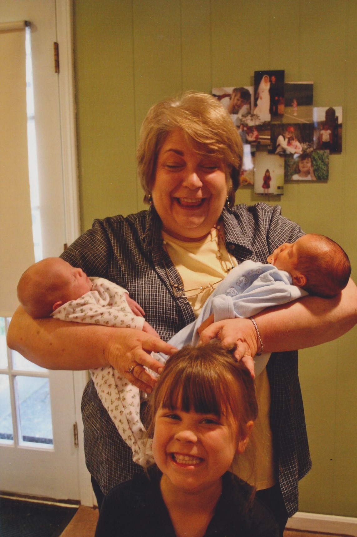 Jeanne with Grand-daughter Chloe and newborn Grand-Twins 2006.jpg